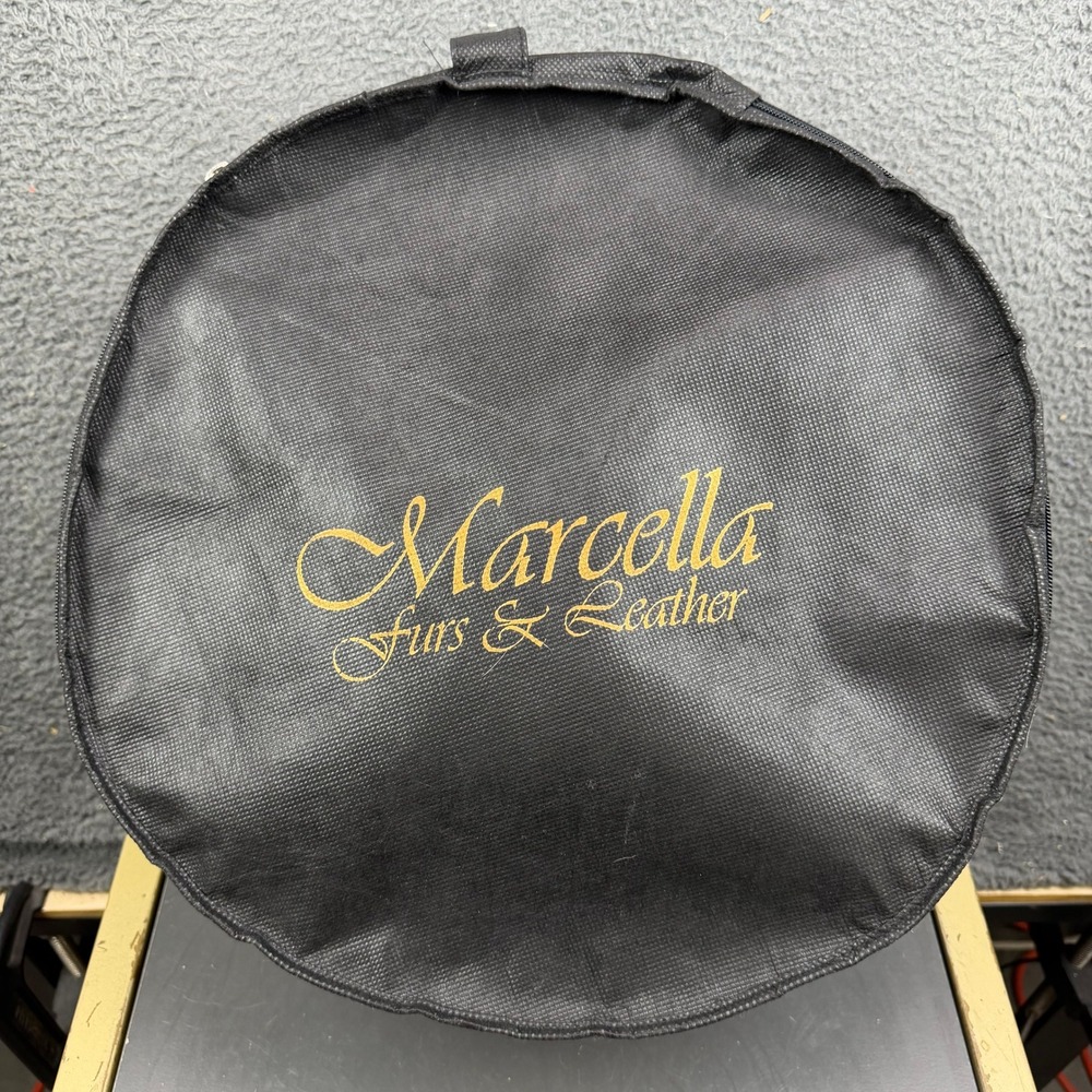 Marcella Furs & Leather Black Shearling Fur Hats Made in Canada Size 6 1/4